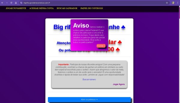 Sistema de rifa sem banco de dados em PHP